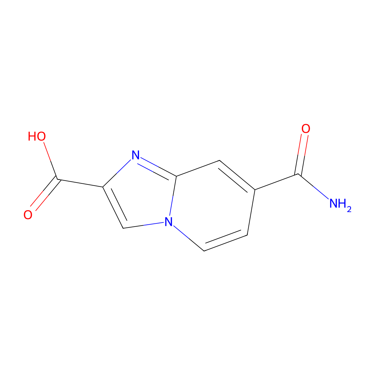7-(Aminocarbonyl)imidazo[1,2-a]pyridine-2-carboxylic acid molecular structure, CAS 1354555-27-3