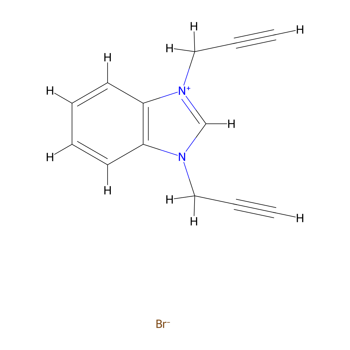 1,3-Di(prop-2-yn-1-yl)-1H-benzo[d]imidazol-3-ium bromide molecular structure, CAS 1354573-13-9