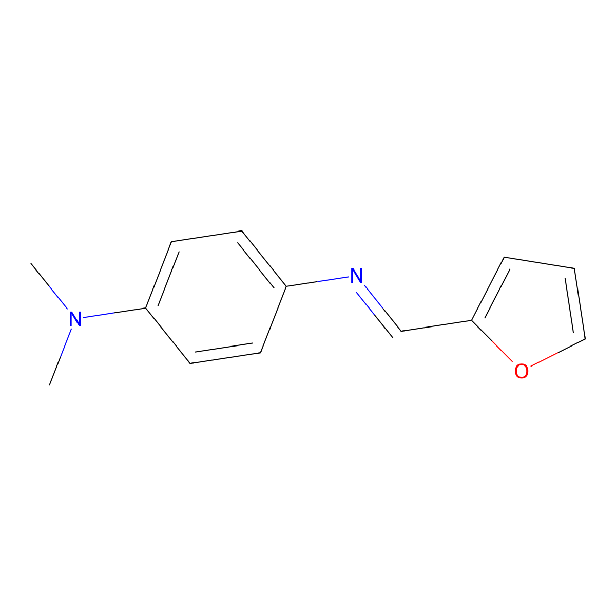 4-(furan-2-ylmethylideneamino)-N,N-dimethylaniline molecular structure, CAS 13546-87-7