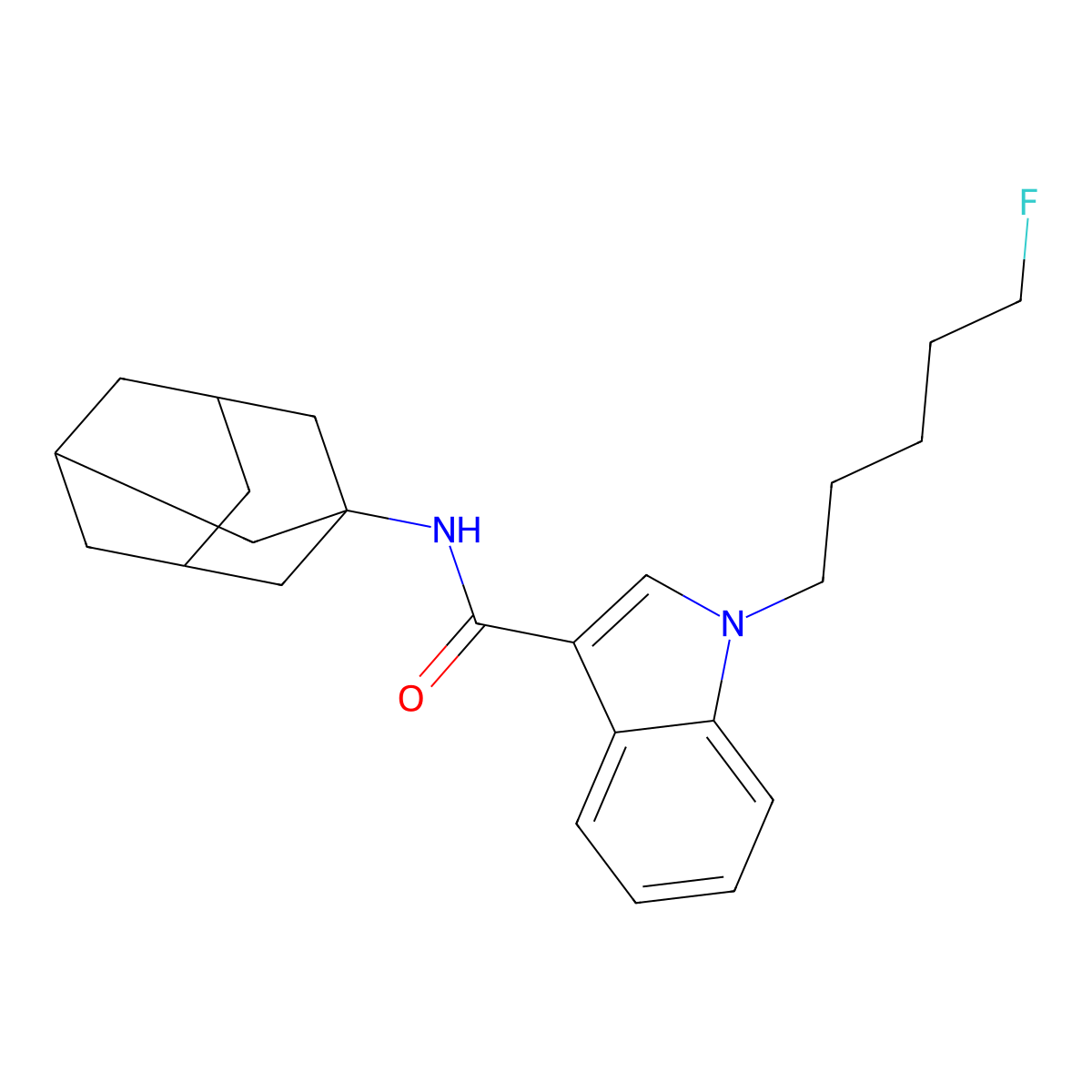 1-(5-Fluoropentyl)-N-tricyclo(3.3.1.13,7)dec-1-yl-1H-indole-3-carboxamide molecular structure, CAS 1354631-26-7