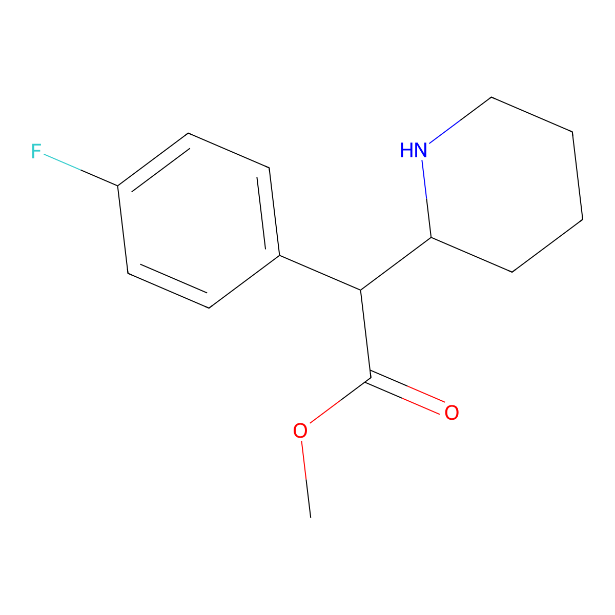 2-Piperidineacetic acid, alpha-(4-fluorophenyl)-, methyl ester molecular structure, CAS 1354631-33-6