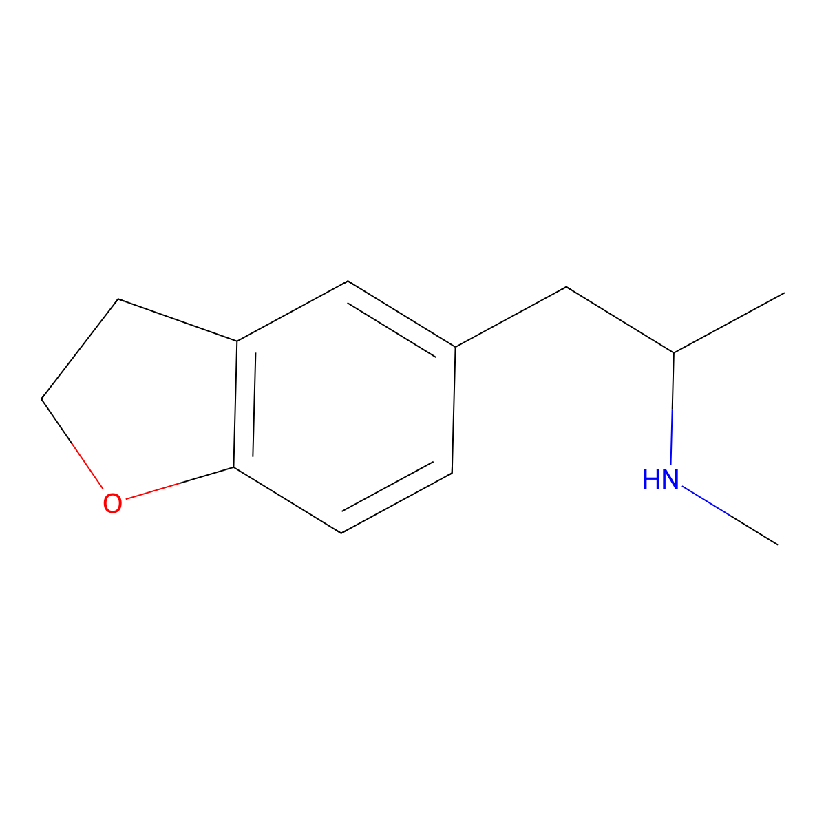 1-(2,3-Dihydrobenzofuran-5-yl)-N-methylpropan-2-amine molecular structure, CAS 1354631-78-9