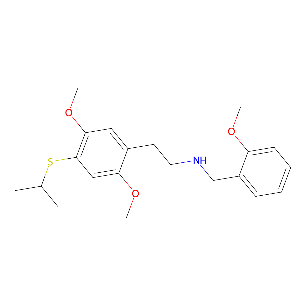 2,5-Dimethoxy-N-[(2-methoxyphenyl)methyl]-4-[(1-methylethyl)thio]benzeneethanamine molecular structure, CAS 1354632-17-9