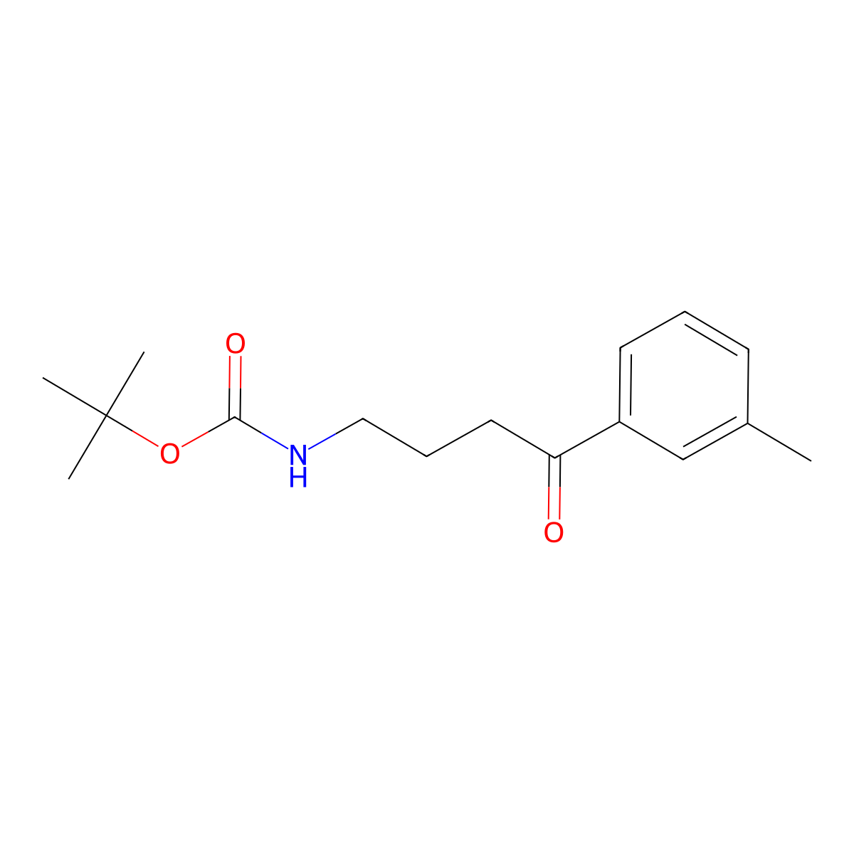 tert-Butyl N-[4-(3-methylphenyl)-4-oxobutyl]carbamate molecular structure, CAS 1354651-38-9