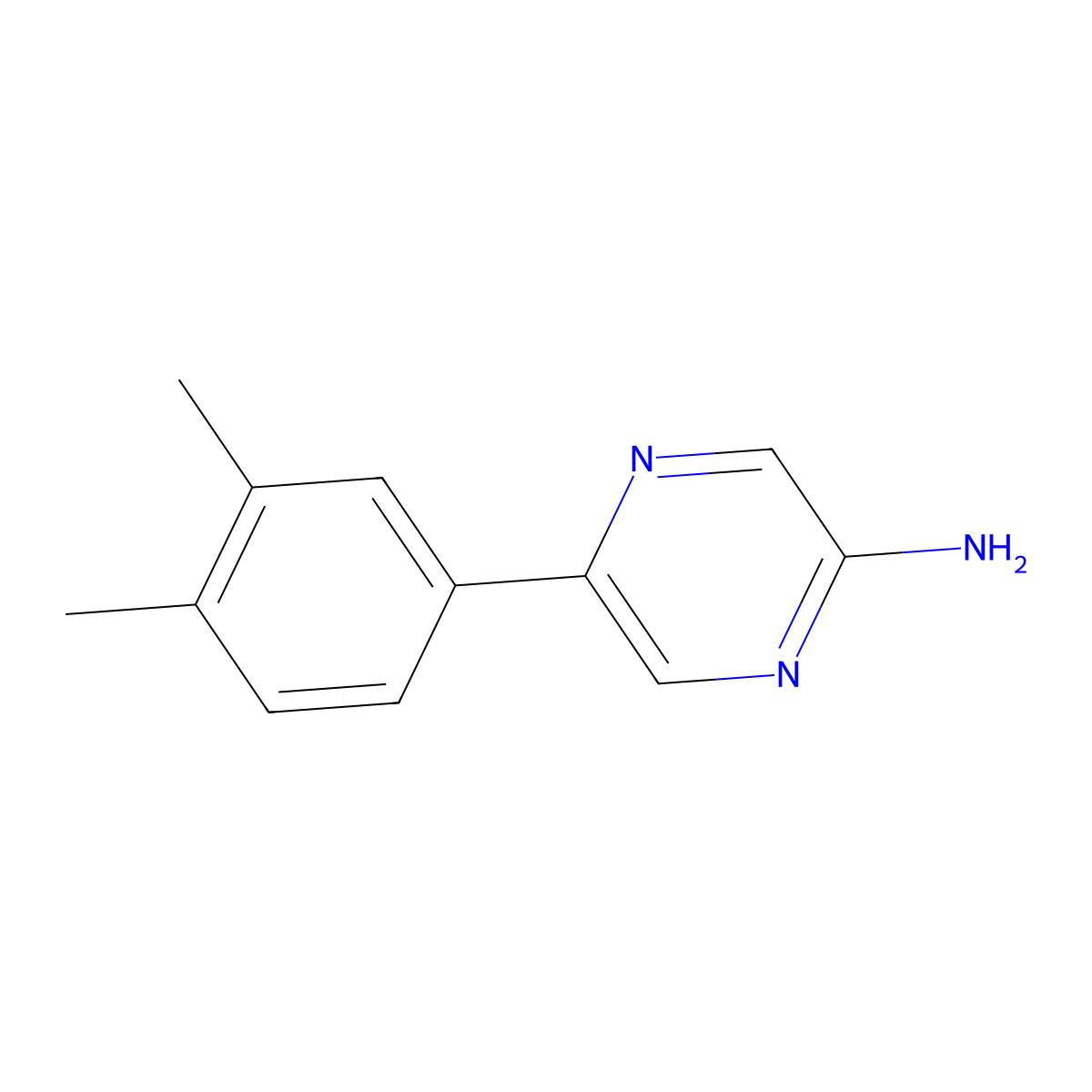 5-(3,4-Dimethylphenyl)pyrazin-2-amine molecular structure, CAS 1354652-73-5
