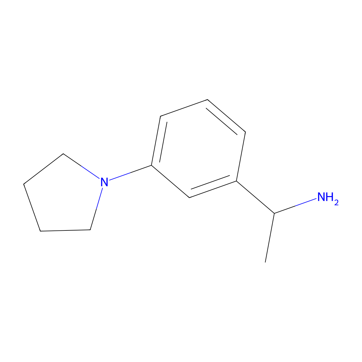 1-[3-(Pyrrolidin-1-yl)phenyl]ethan-1-amine molecular structure, CAS 1354659-03-2