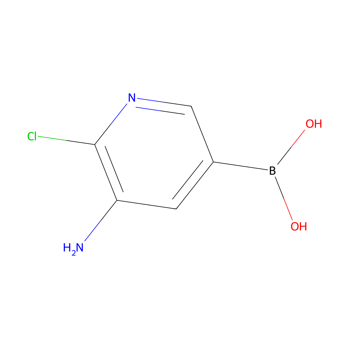(5-Amino-6-chloropyridin-3-yl)boronic acid molecular structure, CAS 1354697-94-1