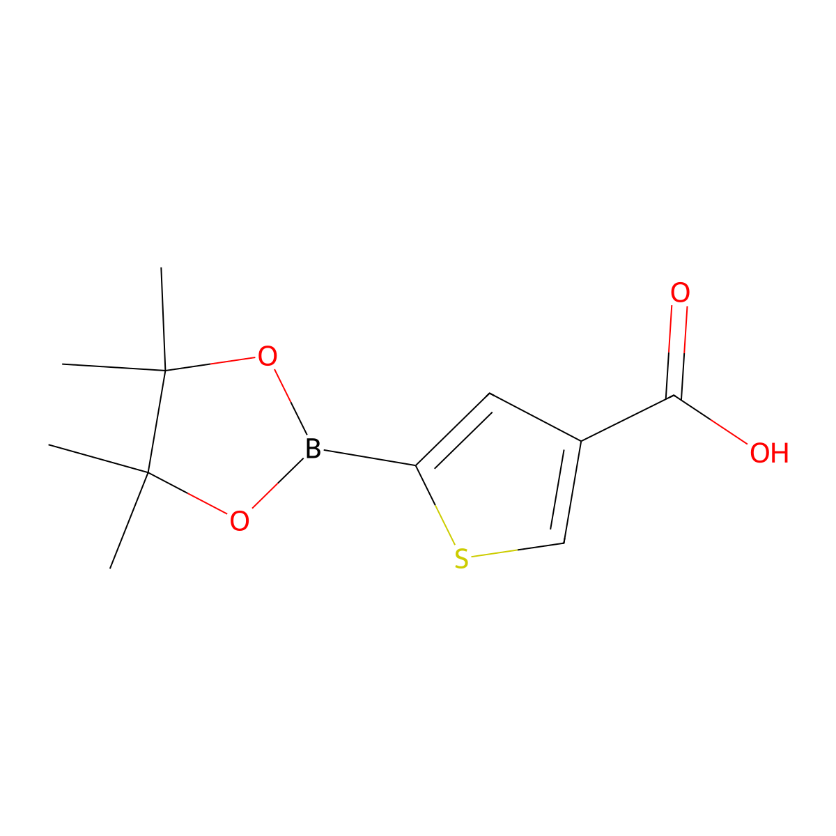 5-(4,4,5,5-Tetramethyl-1,3,2-dioxaborolan-2-yl)thiophene-3-carboxylic acid molecular structure, CAS 1354699-11-8