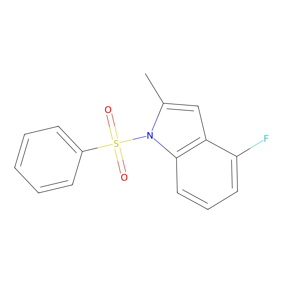4-Fluoro-2-methyl-1-phenylsulfonyl-1H-indole molecular structure, CAS 1354699-91-4