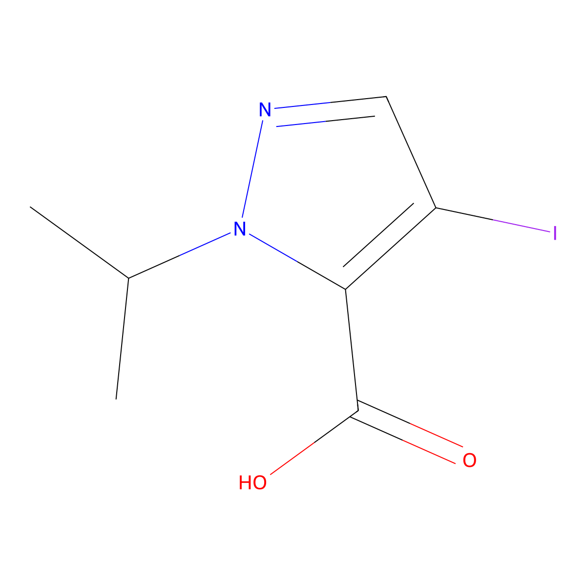 4-Iodo-1-isopropyl-1H-pyrazole-5-carboxylic acid molecular structure, CAS 1354703-50-6