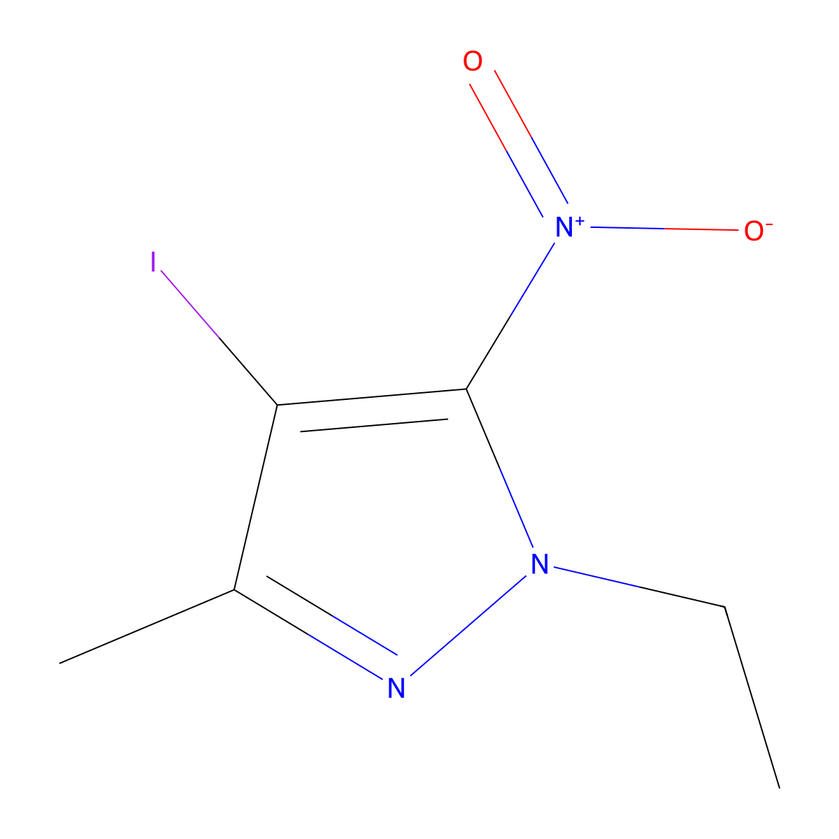 1-Ethyl-4-iodo-3-methyl-5-nitro-1H-pyrazole molecular structure, CAS 1354703-64-2