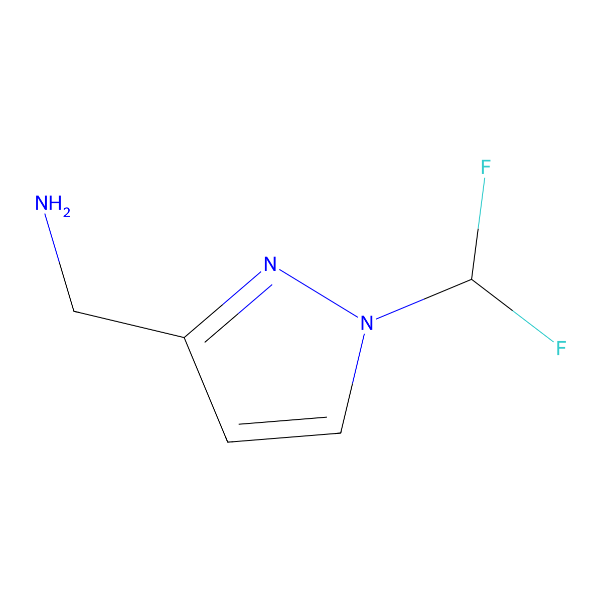 1-[1-(difluoromethyl)-1H-pyrazol-3-yl]methanamine molecular structure, CAS 1354703-66-4