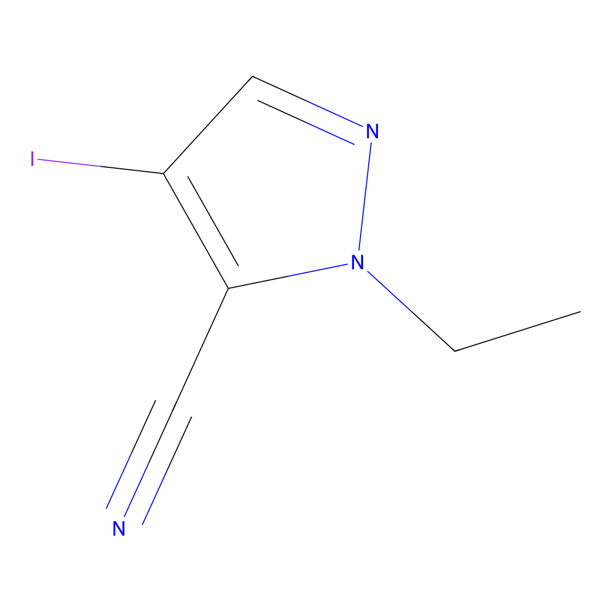 1-ethyl-4-iodo-1H-pyrazole-5-carbonitrile molecular structure, CAS 1354704-03-2