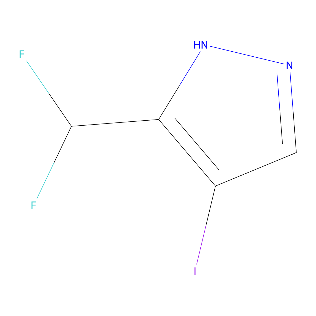 3-(Difluoromethyl)-4-iodo-1H-pyrazole molecular structure, CAS 1354704-07-6