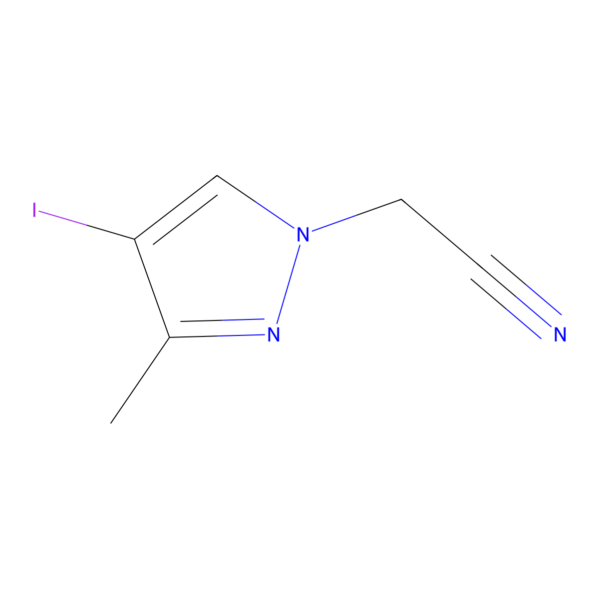 2-(4-Iodo-3-methyl-1H-pyrazol-1-yl)acetonitrile molecular structure, CAS 1354704-12-3