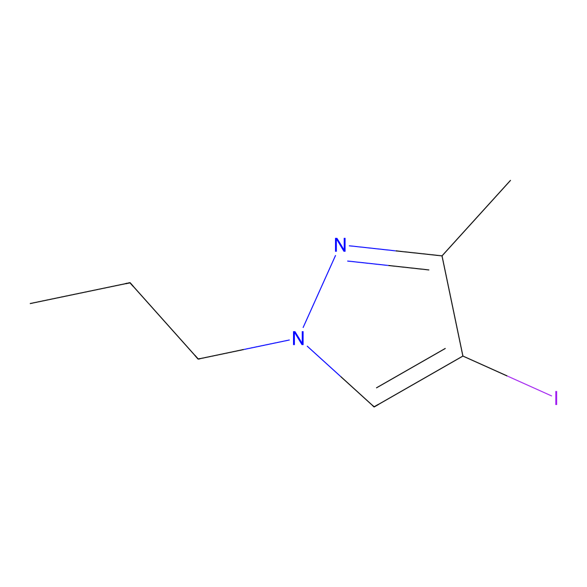 4-Iodo-3-methyl-1-propyl-1H-pyrazole molecular structure, CAS 1354704-24-7