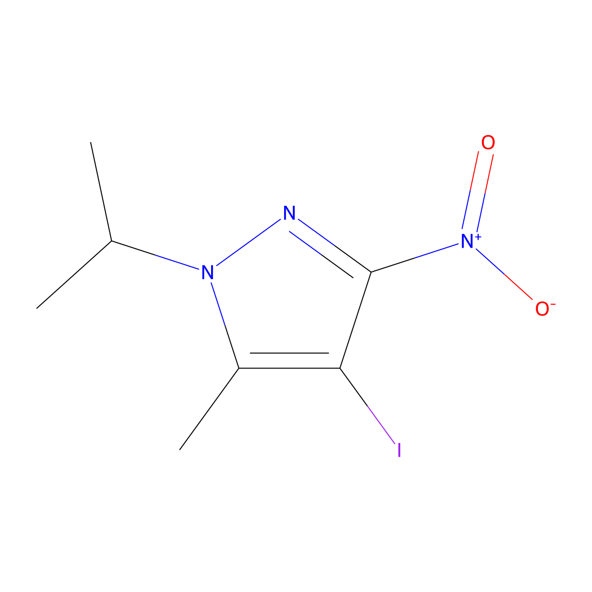 4-Iodo-1-isopropyl-5-methyl-3-nitro-1H-pyrazole molecular structure, CAS 1354704-30-5