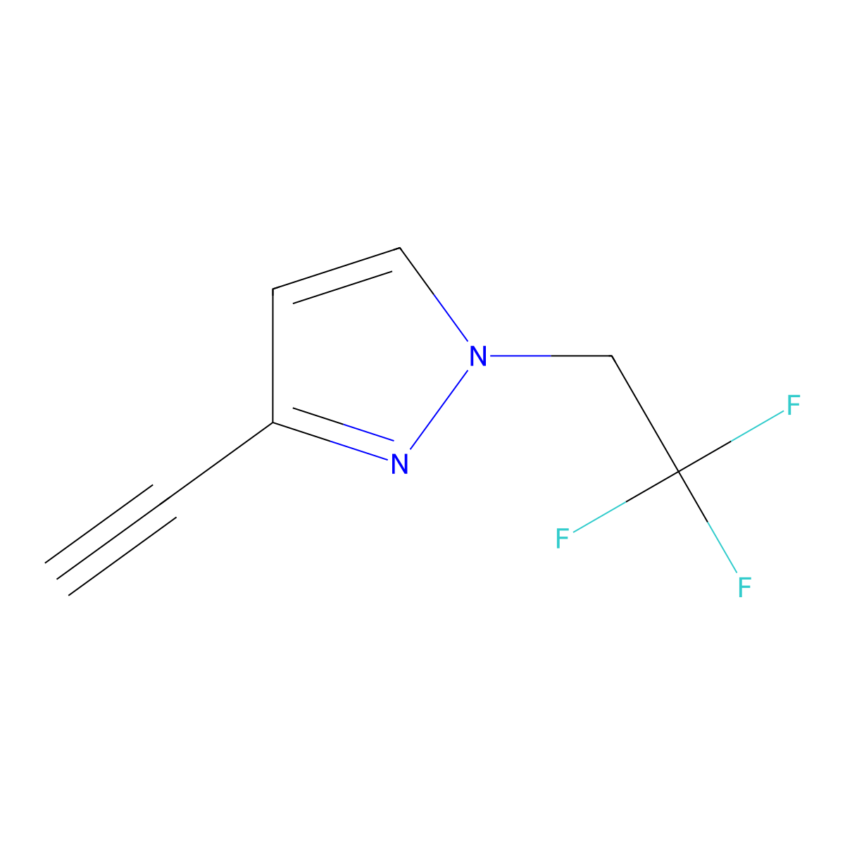3-Ethynyl-1-(2,2,2-trifluoroethyl)-1H-pyrazole molecular structure, CAS 1354704-44-1