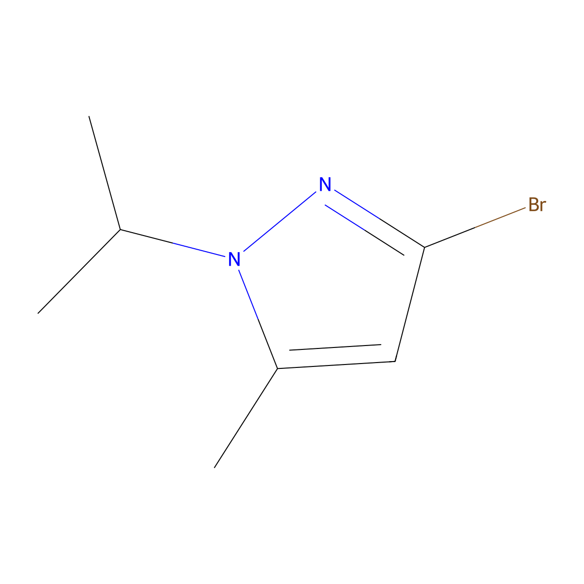 1H-Pyrazole, 3-bromo-5-methyl-1-(1-methylethyl)- molecular structure, CAS 1354704-46-3