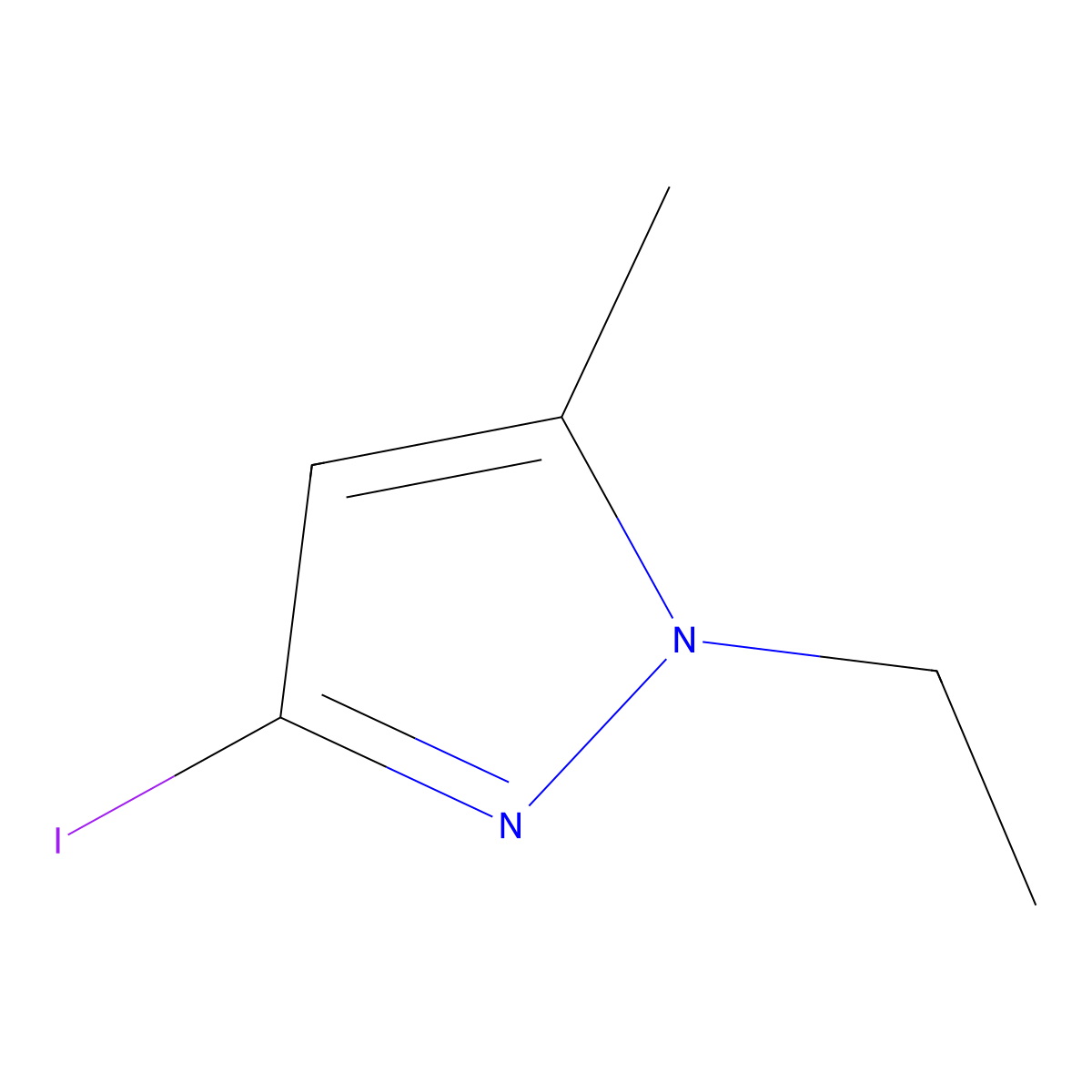 1-ethyl-3-iodo-5-methyl-1H-pyrazole molecular structure, CAS 1354704-53-2