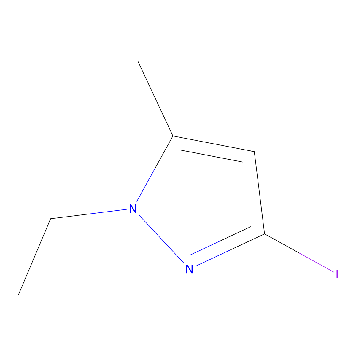 1-ethyl-3-iodo-5-methyl-1H-pyrazole molecular structure, CAS 1354704-53-2