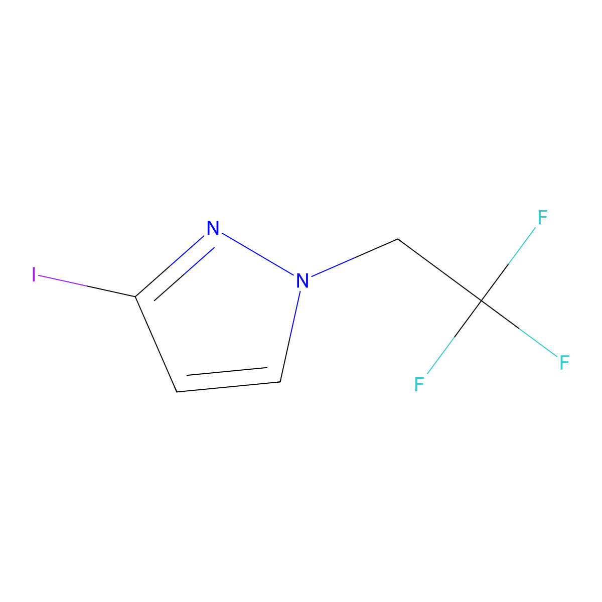 3-Iodo-1-(2,2,2-trifluoro-ethyl)-1H-pyrazole molecular structure, CAS 1354704-54-3
