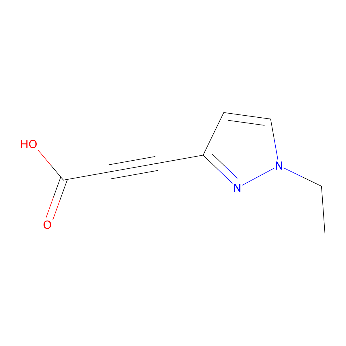 3-(1-Ethyl-1H-pyrazol-3-yl)propiolic acid molecular structure, CAS 1354704-55-4