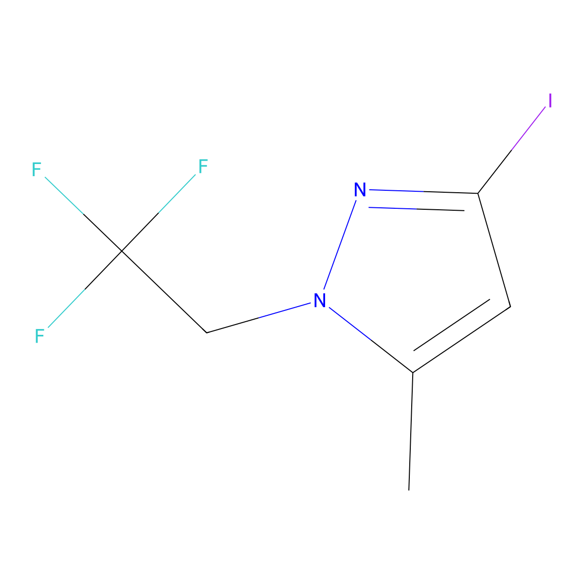 3-Iodo-5-methyl-1-(2,2,2-trifluoroethyl)-1H-pyrazole molecular structure, CAS 1354704-56-5