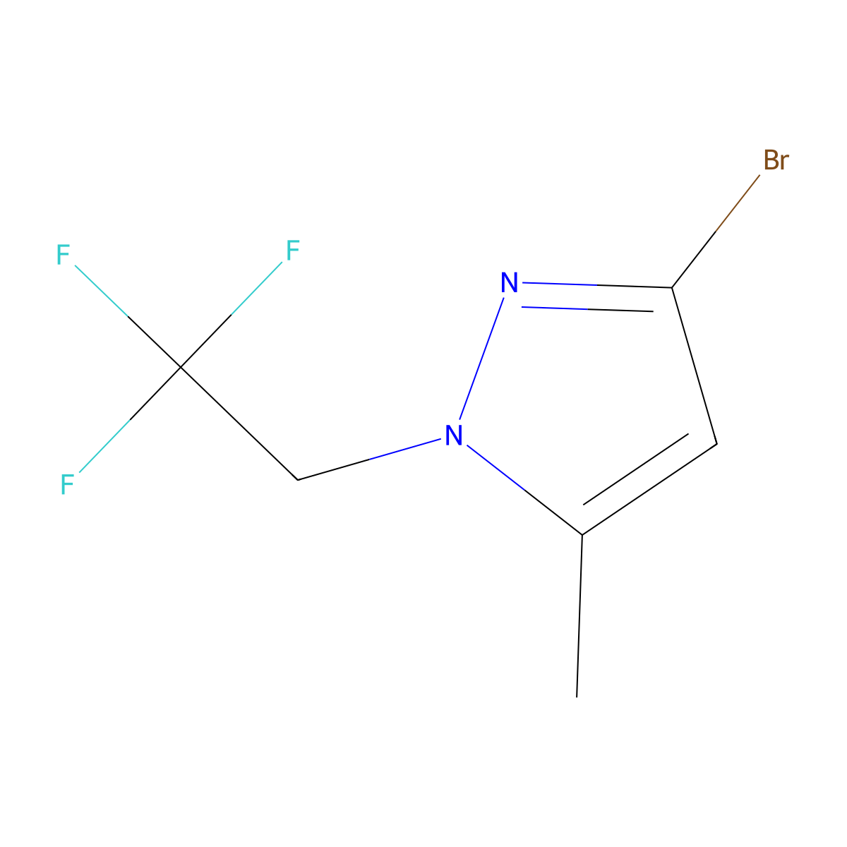 3-bromo-5-methyl-1-(2,2,2-trifluoroethyl)-1H-pyrazole molecular structure, CAS 1354704-62-3