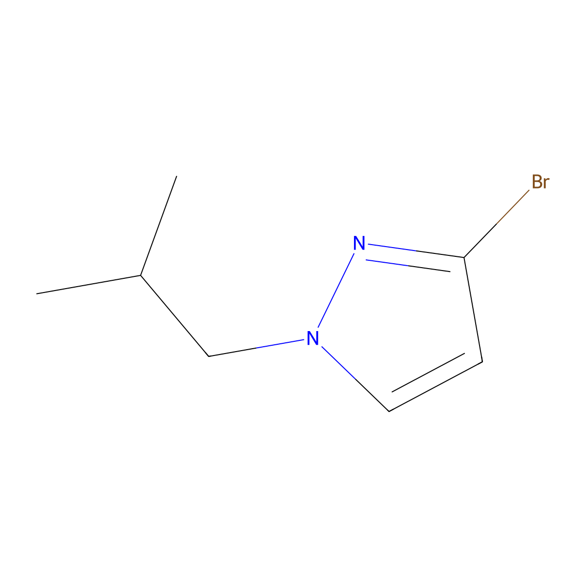 3-bromo-1-(2-methylpropyl)-1H-pyrazole molecular structure, CAS 1354704-68-9