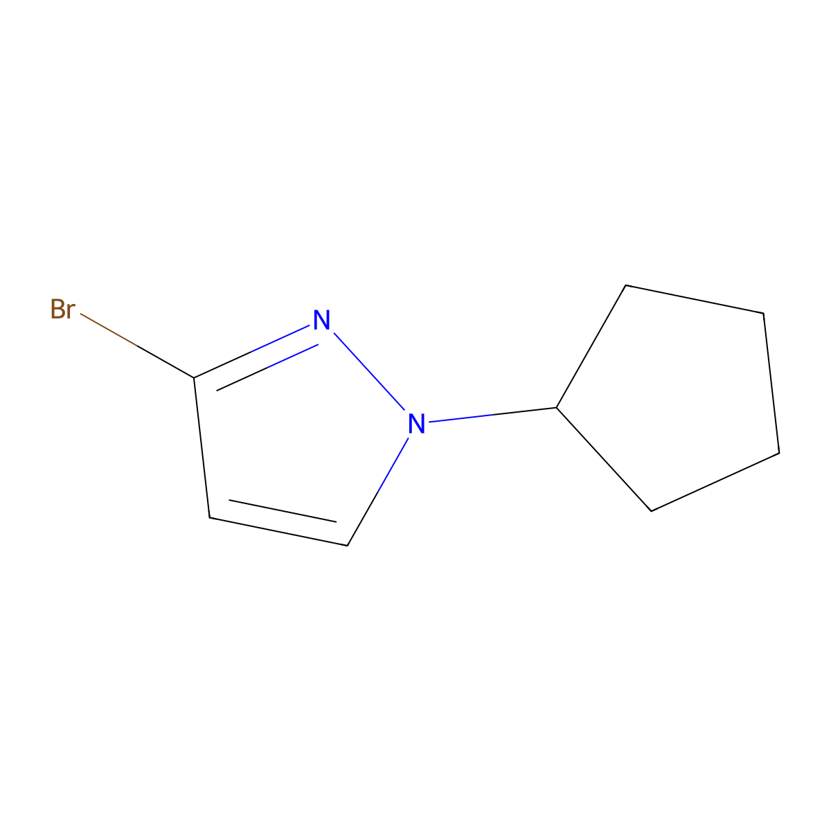 3-Bromo-1-cyclopentyl-1H-pyrazole molecular structure, CAS 1354704-70-3