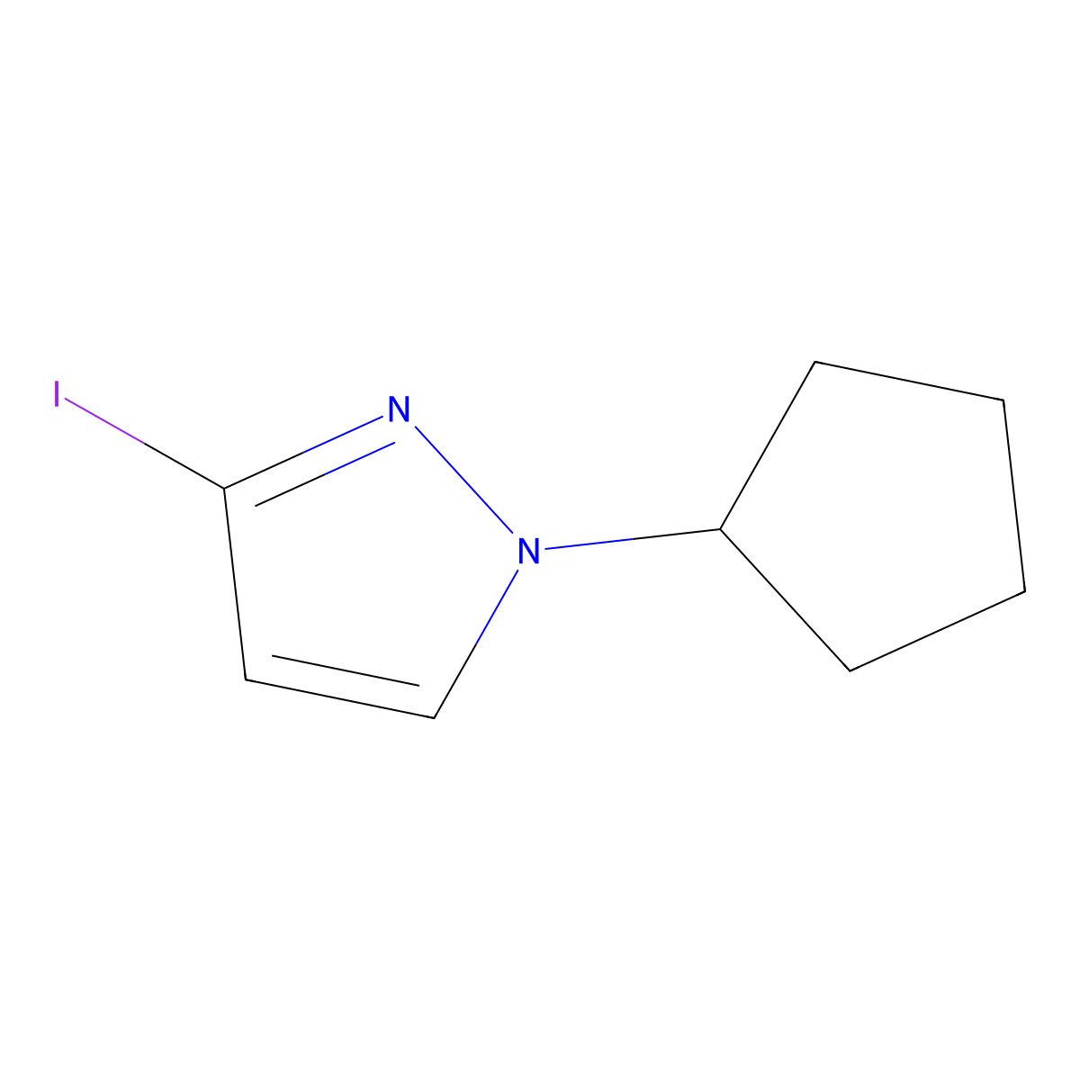 1-cyclopentyl-3-iodo-1H-pyrazole molecular structure, CAS 1354704-77-0