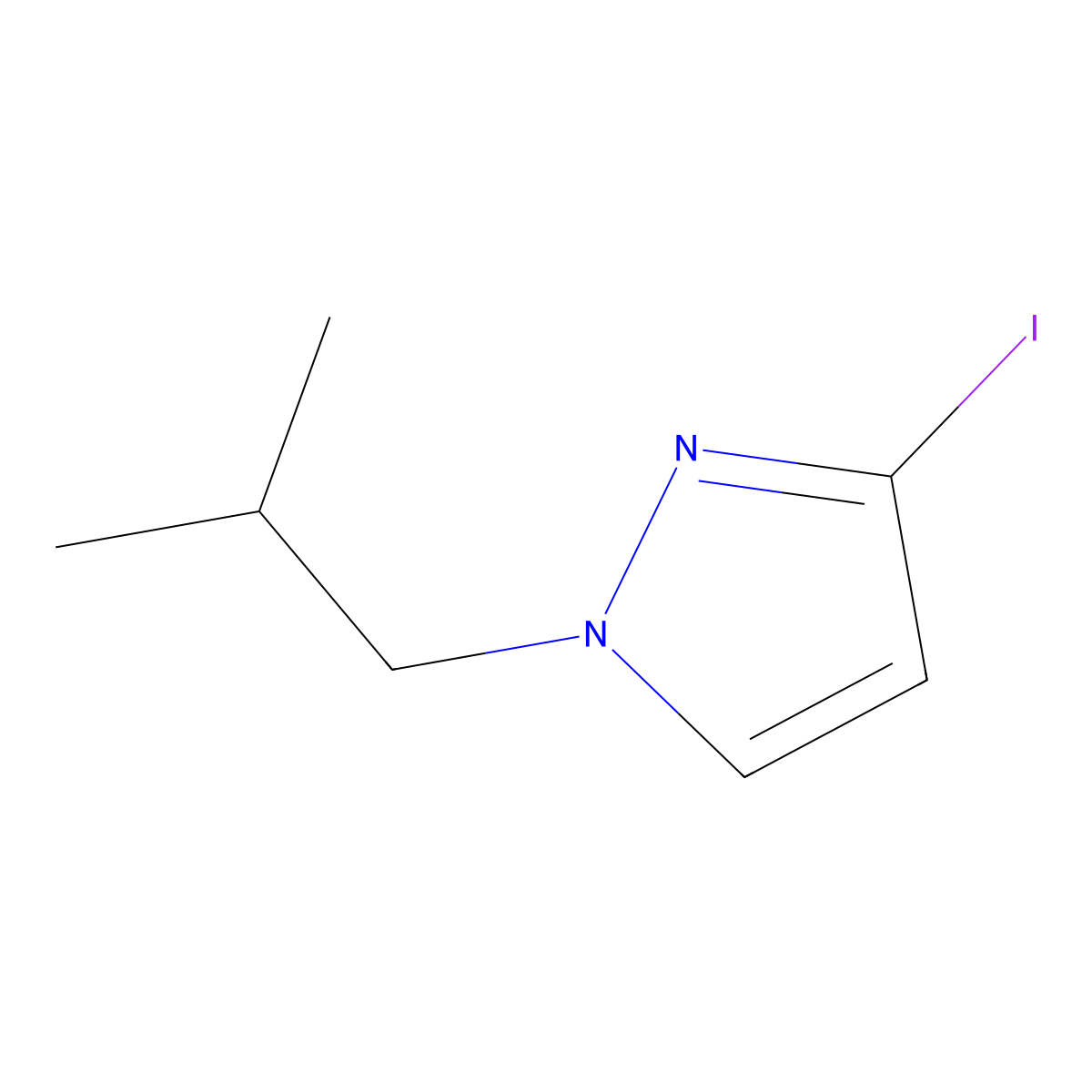 3-Iodo-1-isobutyl-1H-pyrazole molecular structure, CAS 1354704-80-5