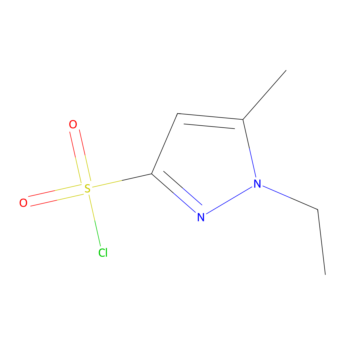 1-Ethyl-5-methyl-1H-pyrazole-3-sulfonyl chloride molecular structure, CAS 1354704-81-6
