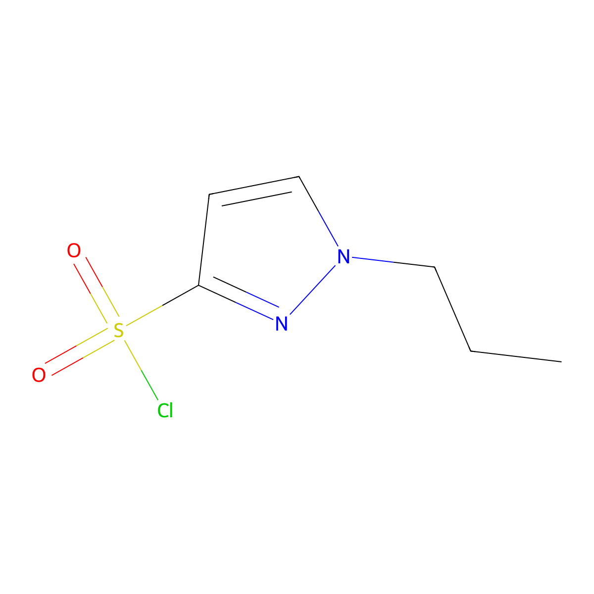 1-propyl-1H-pyrazole-3-sulfonyl chloride molecular structure, CAS 1354704-83-8