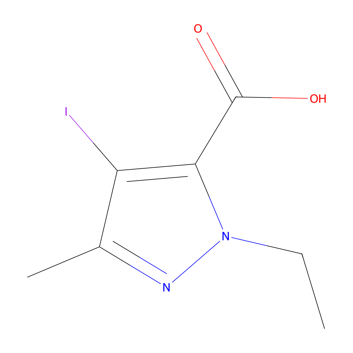 1-Ethyl-4-iodo-3-methyl-1H-pyrazole-5-carboxylic acid molecular structure, CAS 1354704-91-8