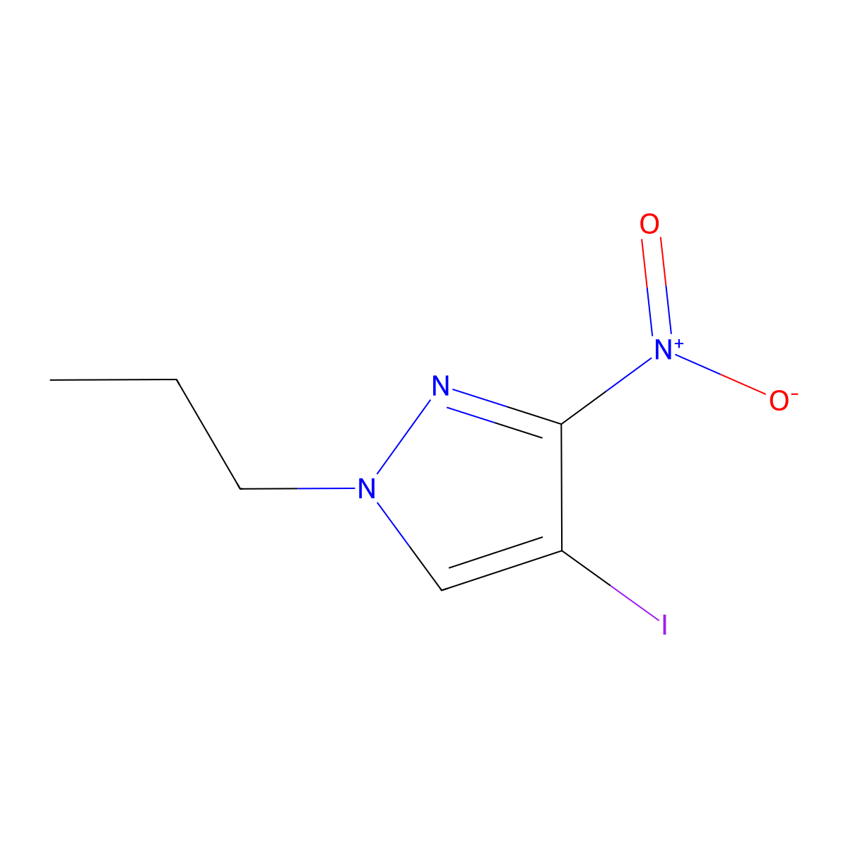 4-Iodo-3-nitro-1-propyl-1H-pyrazole molecular structure, CAS 1354704-96-3