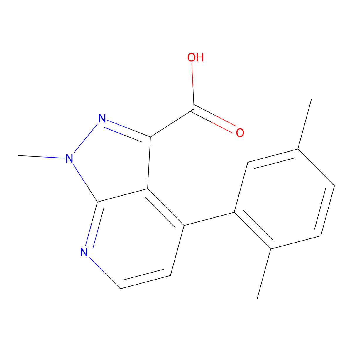 4-(2,5-Dimethylphenyl)-1-methyl-1H-pyrazolo[3,4-b]pyridine-3-carboxylic acid molecular structure, CAS 1354704-98-5