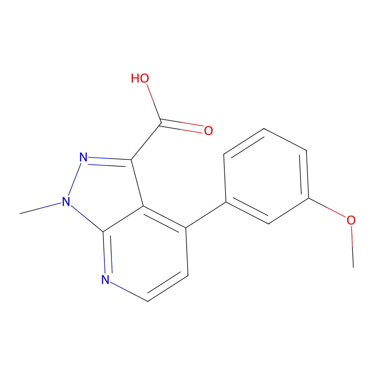 4-(3-Methoxyphenyl)-1-methyl-1H-pyrazolo[3,4-b]pyridine-3-carboxylic acid molecular structure, CAS 1354705-00-2
