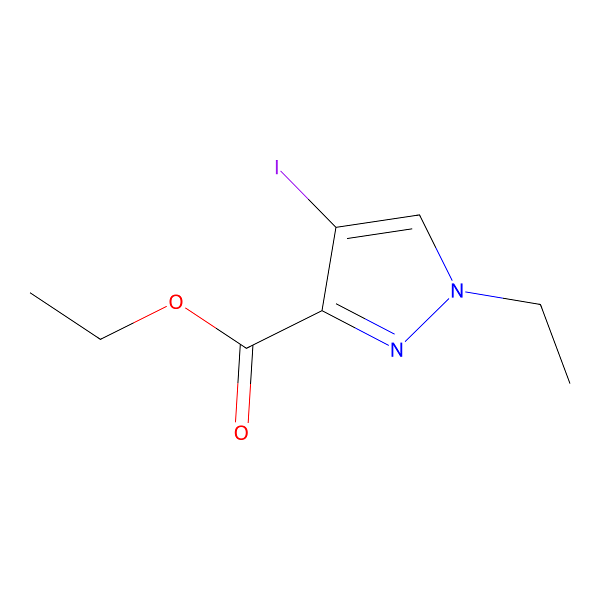ethyl 1-ethyl-4-iodo-1H-pyrazole-3-carboxylate molecular structure, CAS 1354705-02-4