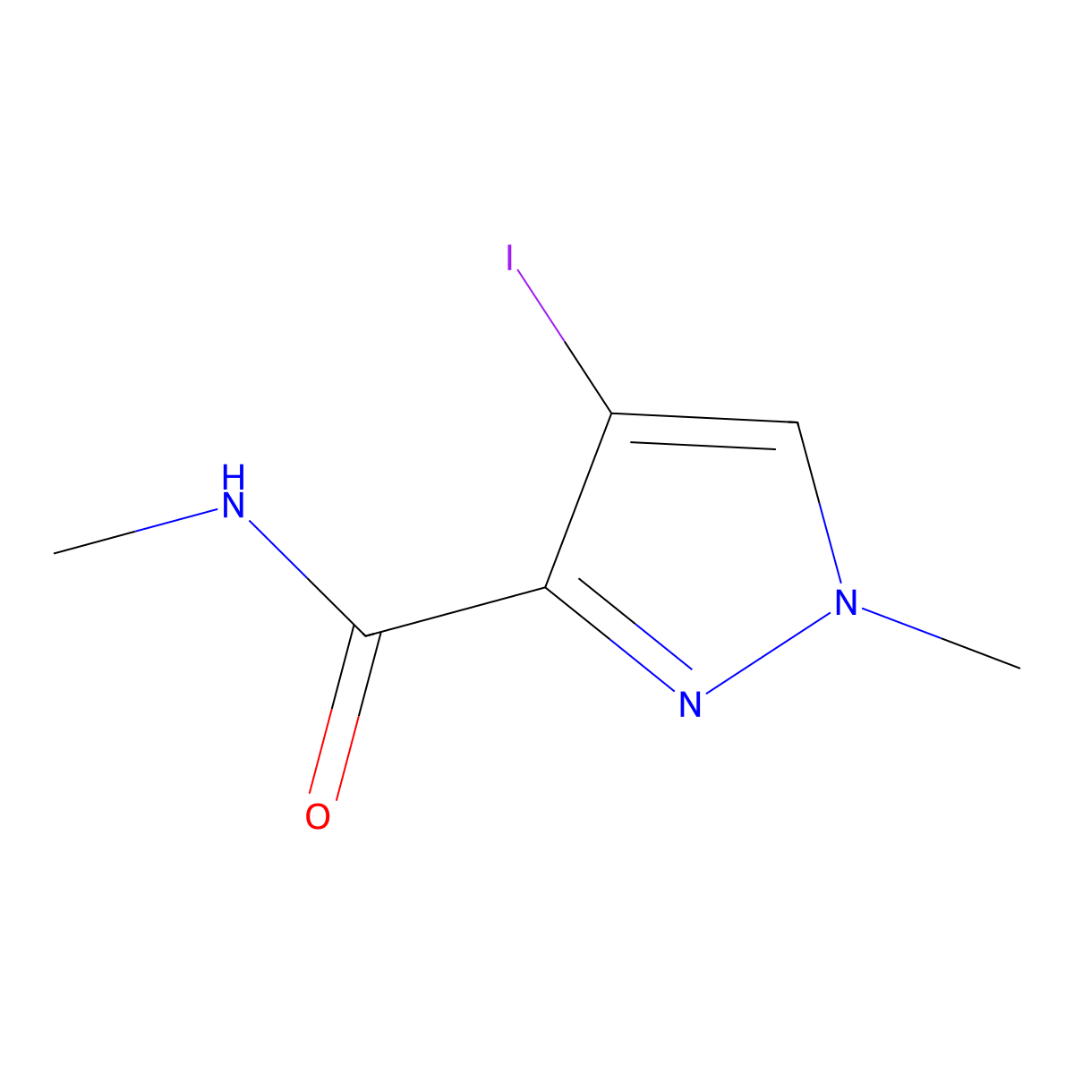 4-Iodo-N,1-dimethyl-1H-pyrazole-3-carboxamide molecular structure, CAS 1354705-10-4