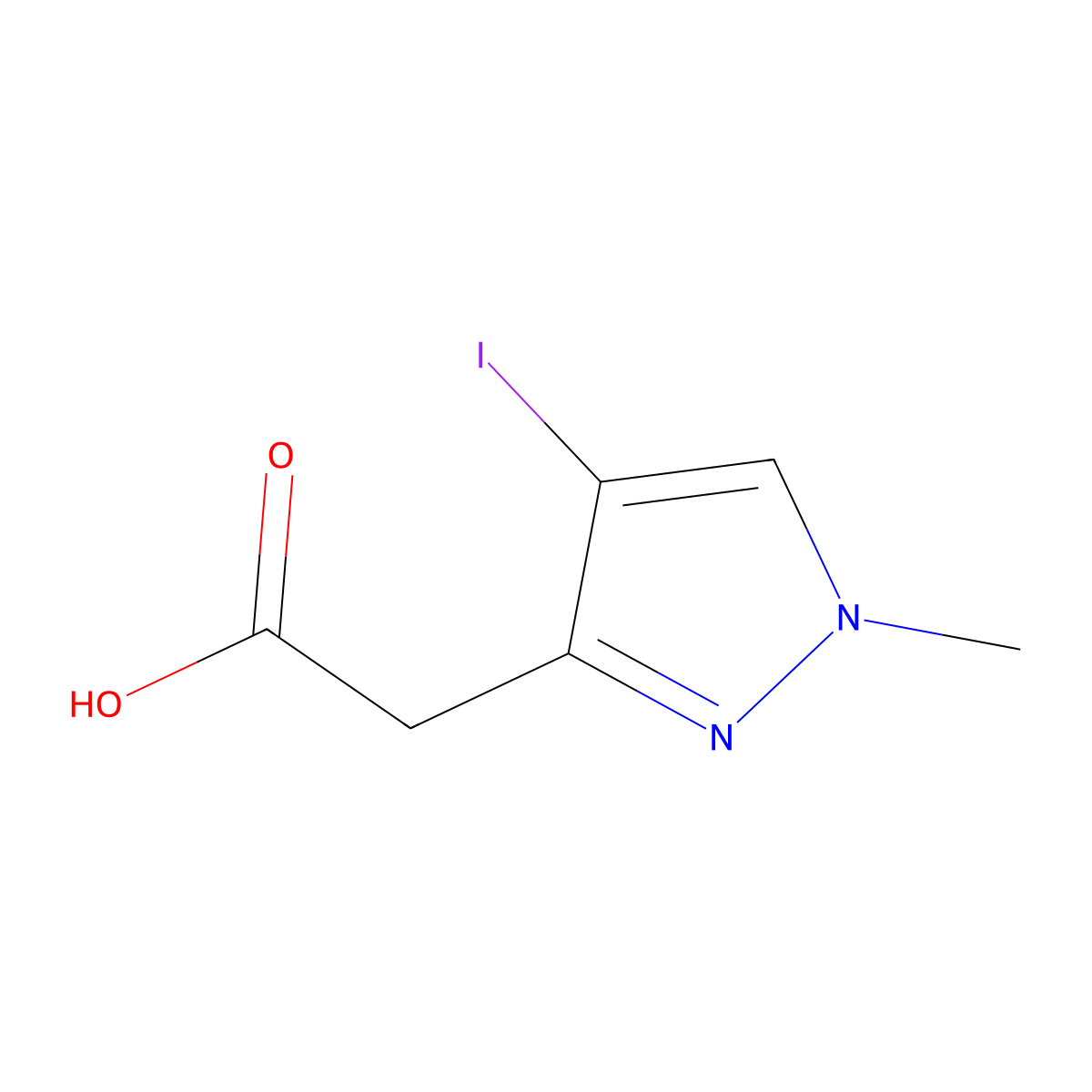 2-(4-Iodo-1-methyl-1H-pyrazol-3-yl)acetic acid molecular structure, CAS 1354705-12-6