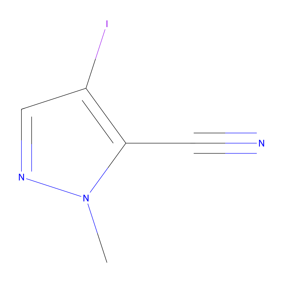 4-Iodo-1-methyl-1H-pyrazole-5-carbonitrile molecular structure, CAS 1354705-14-8