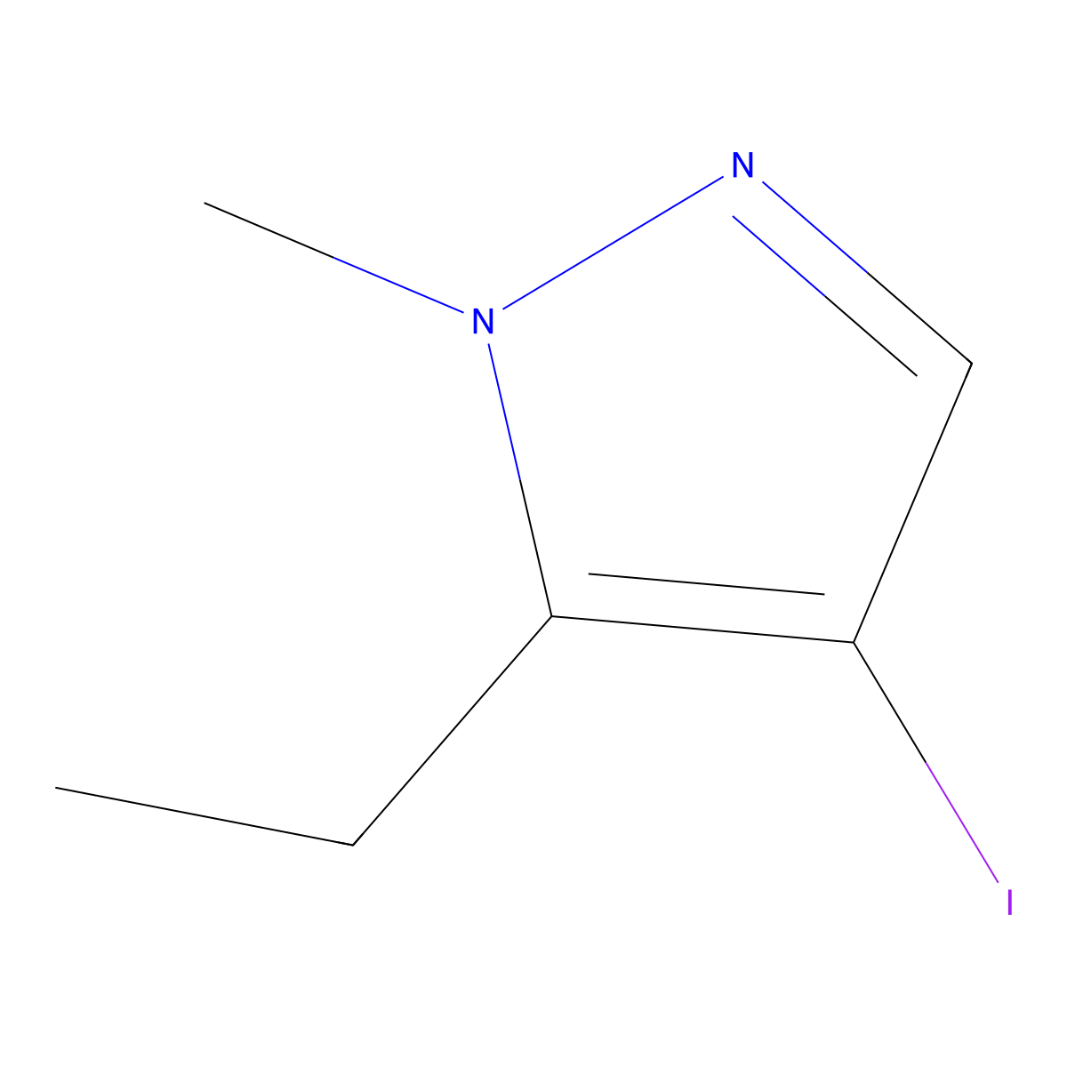 5-Ethyl-4-iodo-1-methyl-1H-pyrazole molecular structure, CAS 1354705-15-9