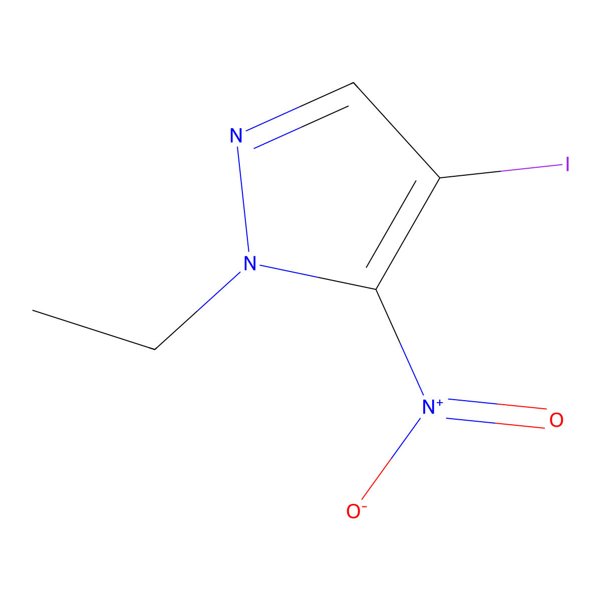 1-ethyl-4-iodo-5-nitro-1H-pyrazole molecular structure, CAS 1354705-16-0