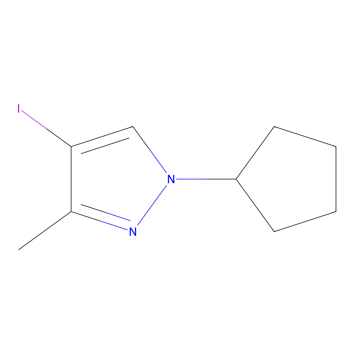 1-Cyclopentyl-4-iodo-3-methyl-1H-pyrazole molecular structure, CAS 1354705-17-1