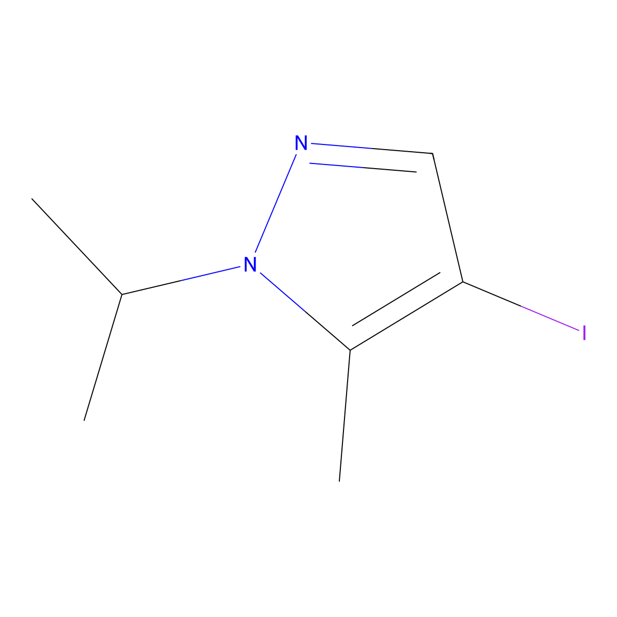 1H-Pyrazole, 4-iodo-5-methyl-1-(1-methylethyl)- molecular structure, CAS 1354705-24-0
