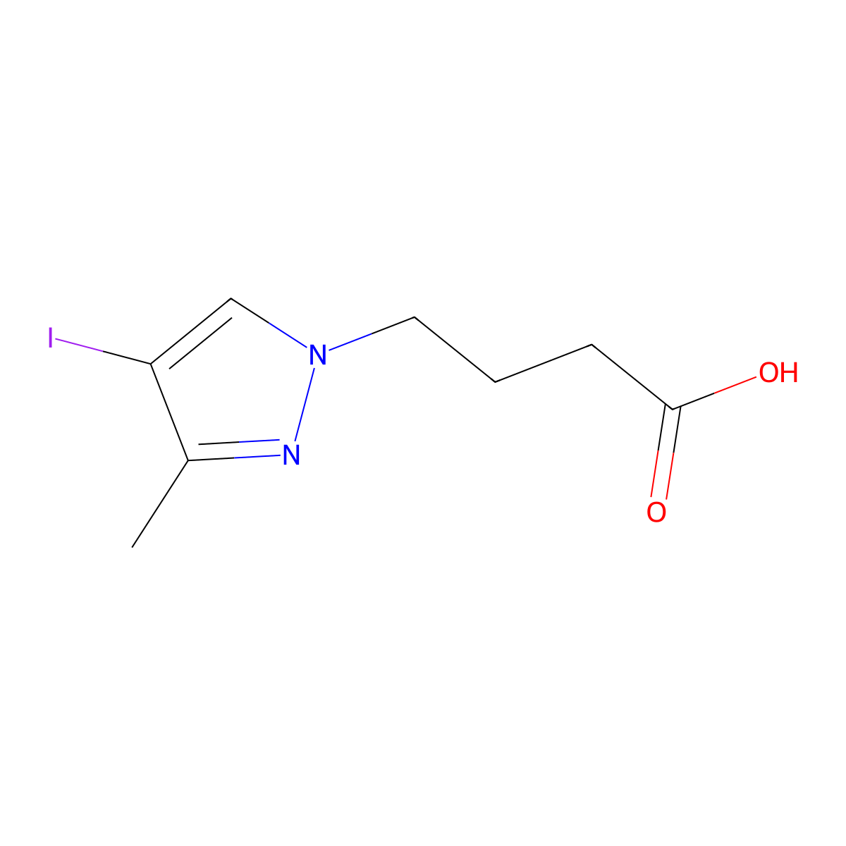 4-(4-Iodo-3-methyl-1H-pyrazol-1-yl)butanoic acid molecular structure, CAS 1354705-25-1