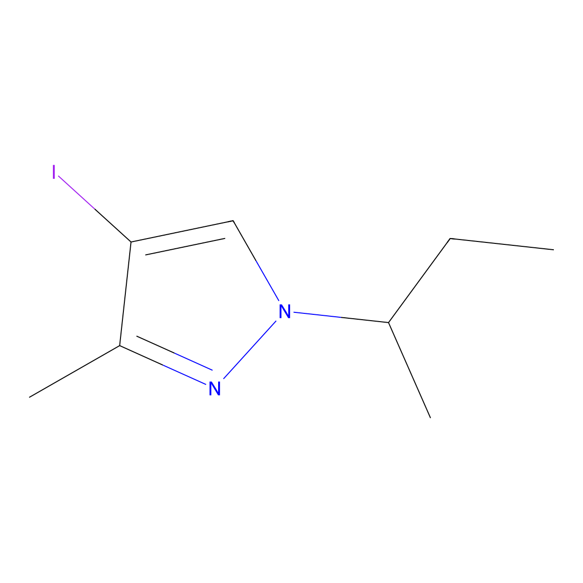 1-(sec-Butyl)-4-iodo-3-methyl-1H-pyrazole molecular structure, CAS 1354705-33-1