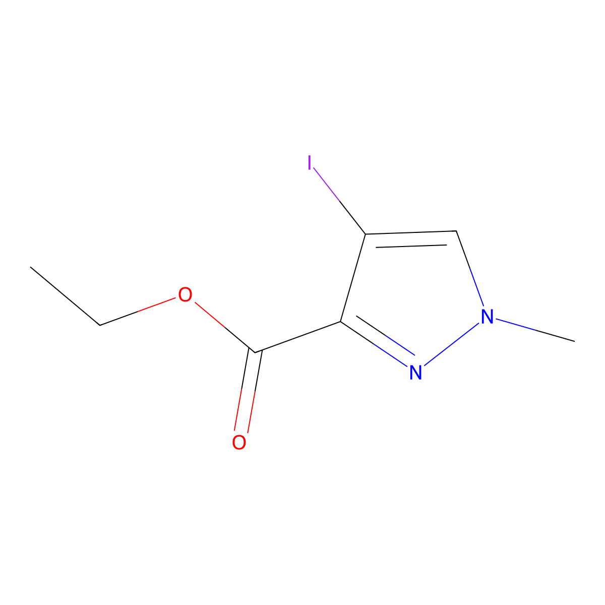 ethyl 4-iodo-1-methyl-1H-pyrazole-3-carboxylate molecular structure, CAS 1354705-40-0
